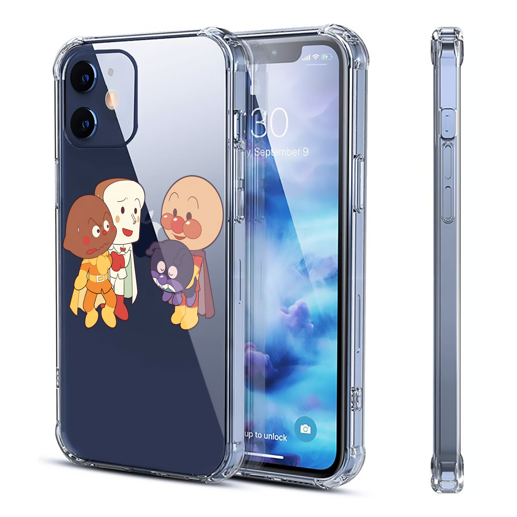 （画像用） アンパンマン Anpanman 【iPhone 12シリーズ対応】透明スマホケース（クリアソフトケース）